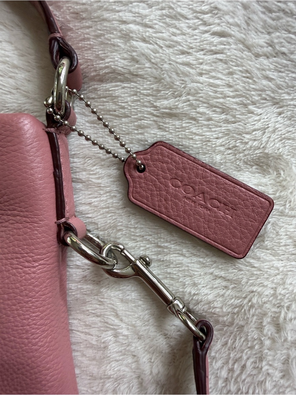 Coach Isabelle Shadow Rose Mauve Pink Pebbled Leather Crossbody Handbag F34511 - Picture 8 of 16